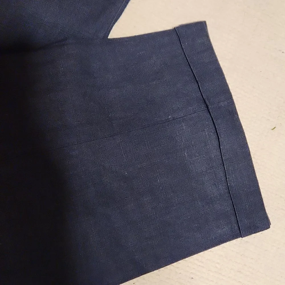 Union made Ralph Lauren 70's navy linen pleated front plus size pant  38